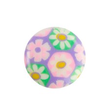 15mm Purple Pink Floral Glass Round Cabochons 4 