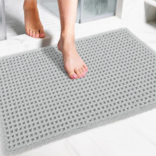 Upgraded Waffle Bath Mat,Super Absorbent Boho Non Slip Bathroom Rugs Quick Dry,U