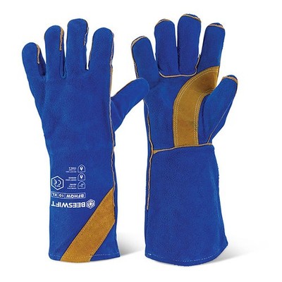 Beeswift Cat2 hochwertige Schweißerhandschuhe 16'' blau