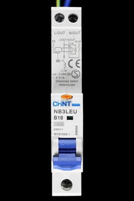 CHINT 16 AMP CURVE B 10kA 30mA RCBO TYP AC NB3LEU