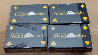 2 New & 2 Opened - CUTTY SARK SCOTCH Playing Cards ''The Mark Of Real Friendship''