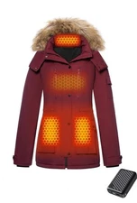 Graphene Heated Jacket Women 3XL Waterproof Windproof Coat 16000mAh Battery New