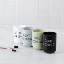 4 Pcs Bathroom Tumblers Cups, Unbreakable Reusable Toothbrush Holders,