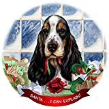 English Cocker Tricolor Dog Porcelain Ornament Pet Santa I Can Explain 