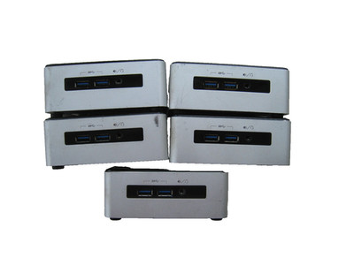 Restposten 5 x NUC NUC5i3MYHE Mini PC's i3 5010U 2,1GHz 4GB Ram 120GB SSD Win 10