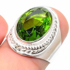 Green Peridot Gemstone 925 Sterling Silver Jewelry All Size Ring For Gift
