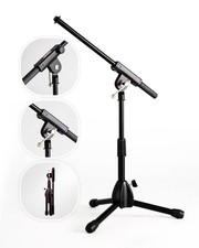 Foldable Tripod Low-Profile Mic Boom Stand - Height Extending from 9.6'' to 1...