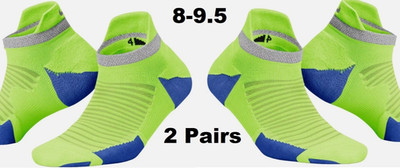 2 Pair Nike Spark Cushioned No Show Running Socks Volt Green 8-9.5 CU7201-703