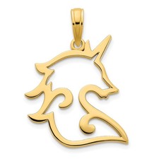 14k Yellow Gold Unicorn Pendant D5078