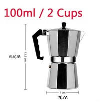 2‑Cup Moka Pot Stovetop Espresso Maker Italian Coffee Percolator for Gas Stove