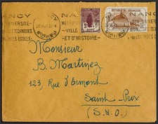 France. Cover Yvert 229, 230. 1927. 2 Cts + 1 Cts Castaño Lila Y 50 Cts + 10 C