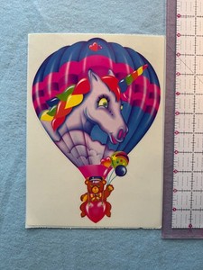 Vintage 1980s Lisa Frank Jumbo stickers Unicorn bear hot air balloon