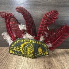 RARE Vintage 1950s Tonto Headdress Faux Leather/ Vinyl Band. EUC Lone Ranger 