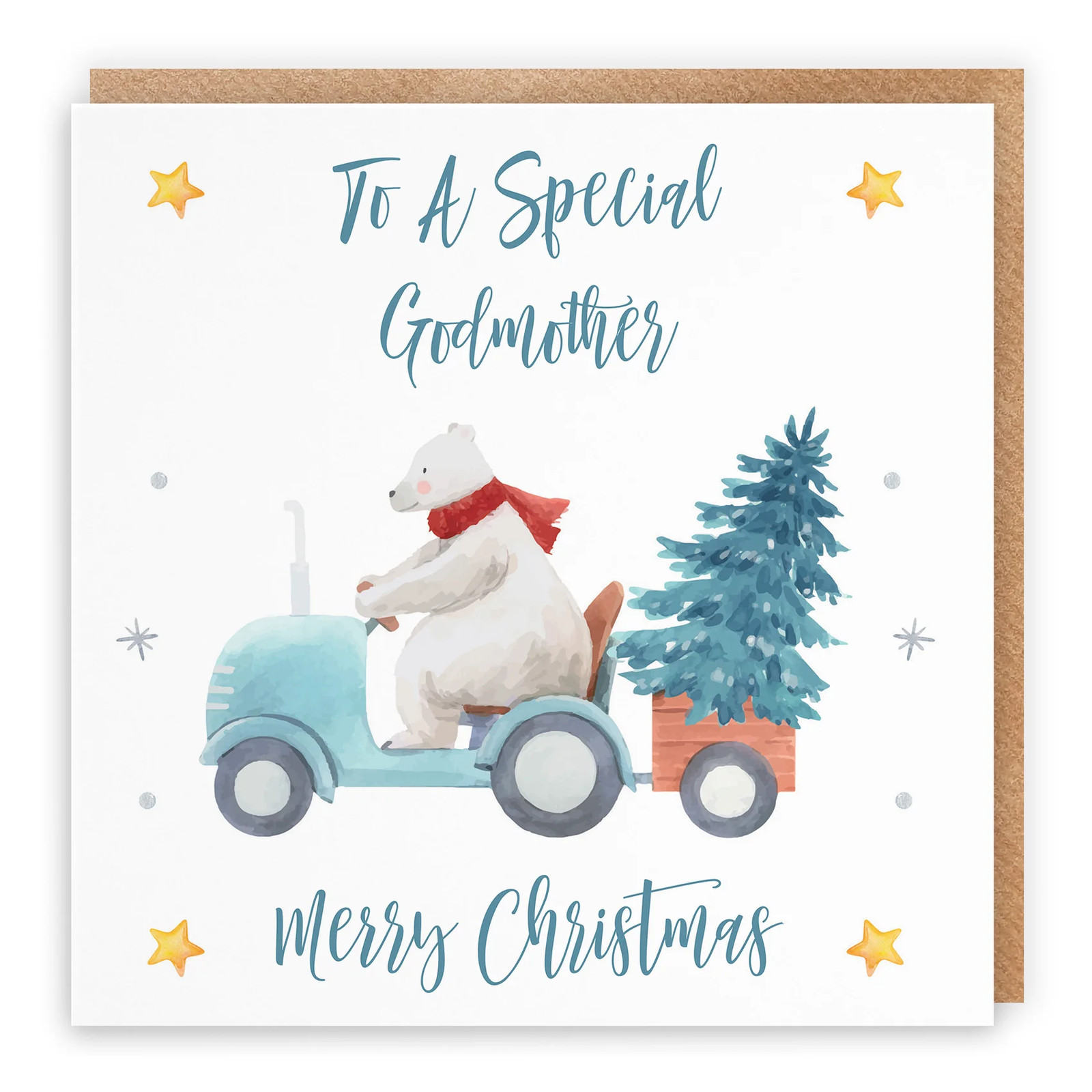 Godmother Christmas Card Polar Bear
