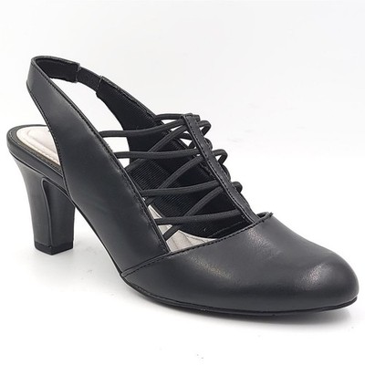 Easy Street Women Slingback Criss Cross Strap Sandals Berry Size US 8N Black