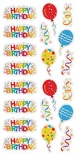 Paper House Holographic Foil Decorative Stickers-Birthday Balloons/Bann - 6 Pack