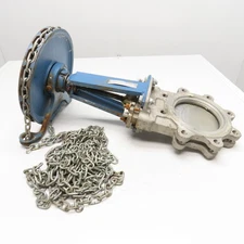 DeZurik 9260375 6" Stainless Steel Gate Valve Manual Wheel Chain Actuated 450°F