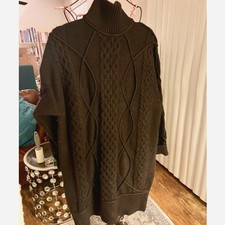 Fabulous Arran Style Winter Sweater Dress from Forever 21 Black XL Turtle Neck