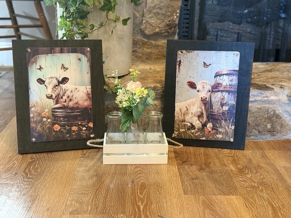 Rustic-11x14 Mounted Metal Print, Cow-Brama, UV, Water Protected - Image 4 of 4