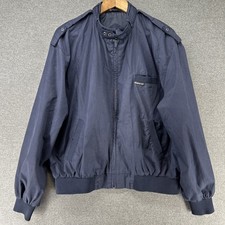 Vintage Members Only Jacket Men's Large Blue Iconic 80s Racer Epaulets Zip