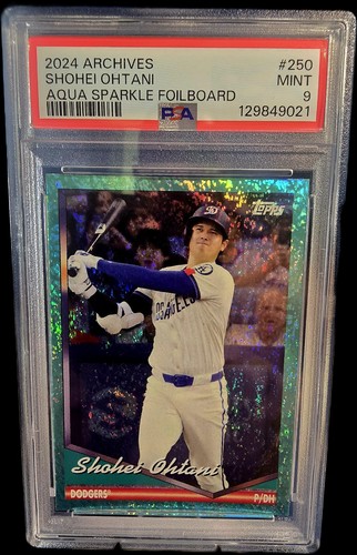 2024 Topps Archives Shohei Ohtani Aqua Sparkle Foilboard /75 PSA 9 🔥🔥