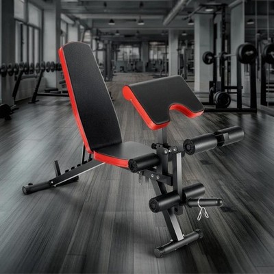 800LBS Olympic Weight Bench with Preacher Pad & Wheels for Home Gym Full Body US