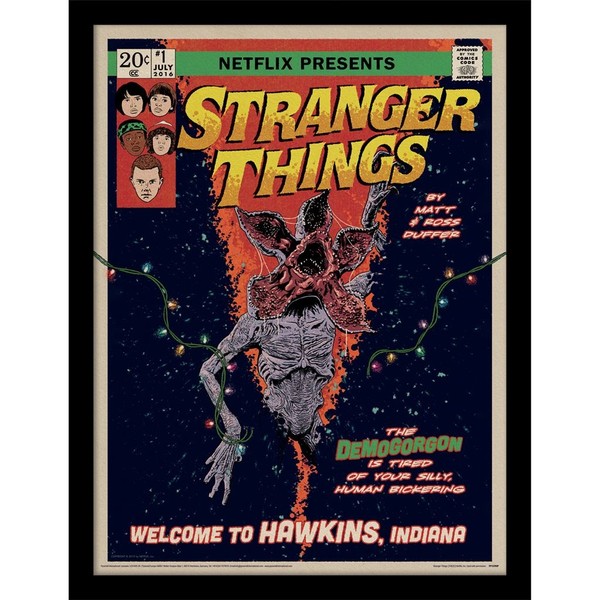 Stranger Things Gerahmtes Bild Demogorgon Comic Kunstdruck-image
