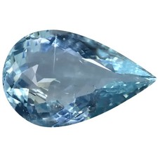 11.05 ct Pear 21.07 x 13.43 mm Unheated 100 Natural Sky Blue Aquamarine