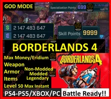 Borderlands 4✨WEAPONS & GEAR, ITEMS, ARMOR,MONEY✴️ GODMODE ✅PC-PS/XBOX✨LEVEL MAX
