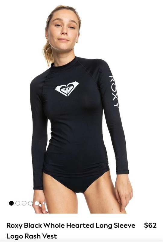 Roxy Girls Youth Medium Long Sleeve Rashguard Black Swim Top