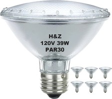 Par30 Short Neck, 6 Pack High Output Par30s Halogen 39W 120V, Par30 Dimmable