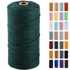 2mm x 220 Yards Deep Green Cotton Macrame Cord Craft Wall Hanging Plant