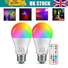 2PCS 12W E27 RGB Bulb 12 Colour Changing LED Light Remote Control Screw Lamp