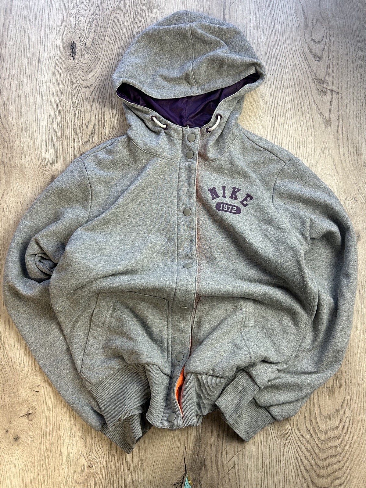 SACAI X NIKE Nike giacca viola grigio vintage Y2K uomo L reversibile grigio bomber jacket cmb48