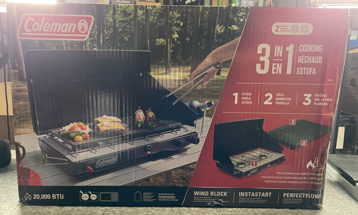Coleman Classic 3-in-1 Two-Burner Camping Stove Cast Iron Gr
