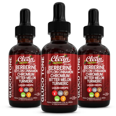 #ad #ad Clean Nutra Gluco Tone Liquid Drops 3 Pack Berberine Cinnamon Chromium $27.99