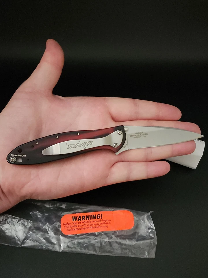 *RARO* Cuchillo asistido Kershaw Leek 2004 rojo y negro Ken Onion 1ª producción nuevo en stock Foto 4 de 4