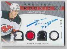 2020-21 Rookie Jersey Autogrpahs Nolan Foote RC Auto Jersey 27/99 #PRANF