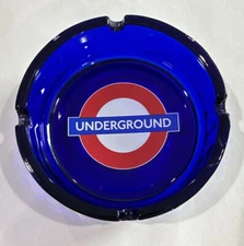 Blue Glass Underground Ashtray Souvenir