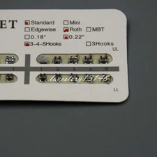 50 Packs Dental Metal Orthodontic Brackets Braces Roth 022 Standard 345 Hooks