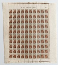 España Pliego de 100 Sellos Edifil 772.  Vista de Ciudades y Autogiro.