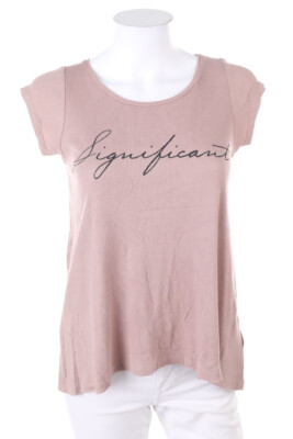 AMISU Shortsleeve-Shirt Statement Print XS taupe brown