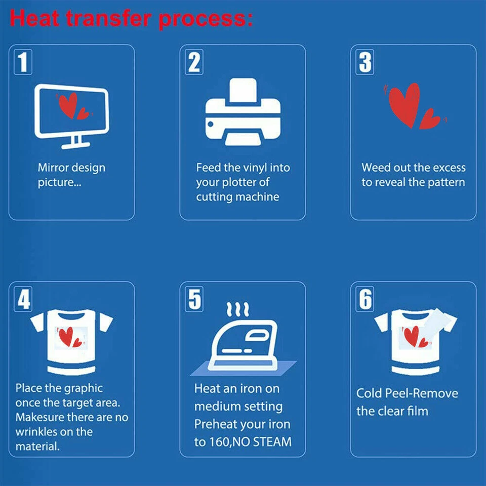 Heat Transfer Vinyl Iron on Tshirt HTV Printing for Cut DIY 32 Assorted Colors - Image 2 of 4