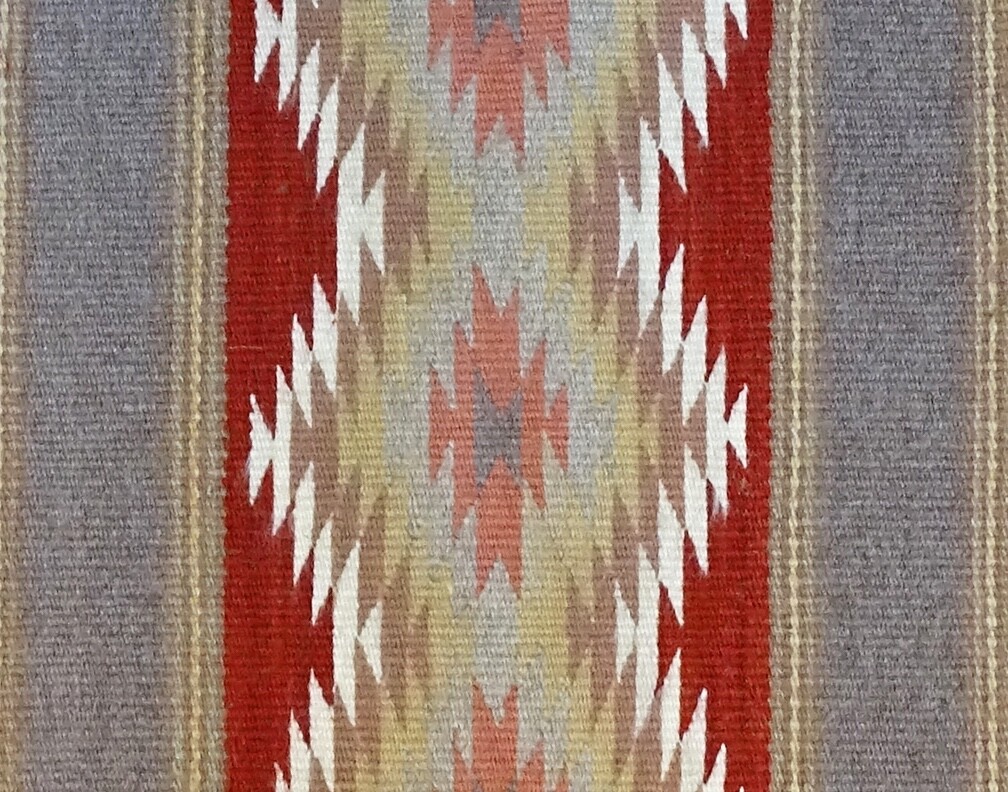 Southwestern Navajo Hand Woven Striped Wool Rug Runner Earth Tone