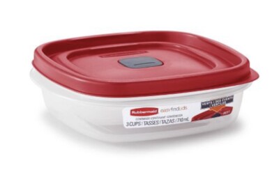 Rubbermaid Easy-Find Lid Food Storage Container, 3-Cup
