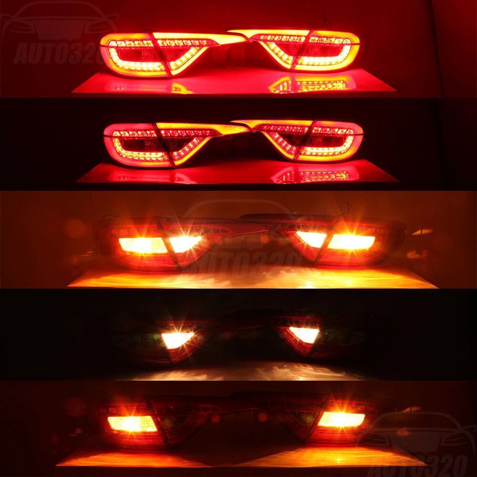 Pair Set LED Tail Lights For Hyundai Sonata 2015 2016 2017 Rear Lamps Left+Right - Image 2 of 4