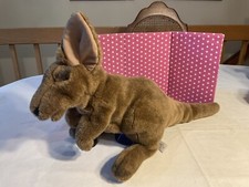 FOLKMANIS PLUSH FULL BODY BROWN KANGAROO PUPPET, VINYL PAWS, NO JOEY, 02277