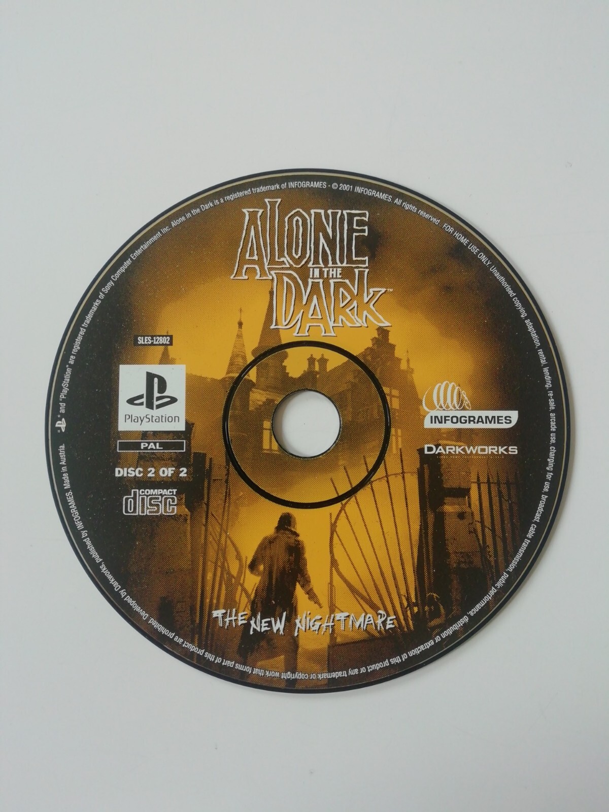 *CD Seul* - Alone In The Dark The New Nightmare - CD 2 sur 2 - PS1 - PAL FR 