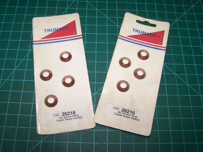 2 X  TRUMARK 26216 Package of 4 No. 8 Flare Fitting Copper Repair Gaskets
