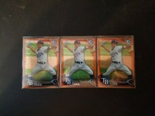 Jacob Faria Rookie 2016 Bowman Chrome Orange Shimmer Lot (3) Rays
